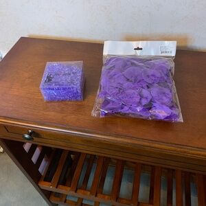 Purple Diamond Confetti and Purple Silk Rose Petals